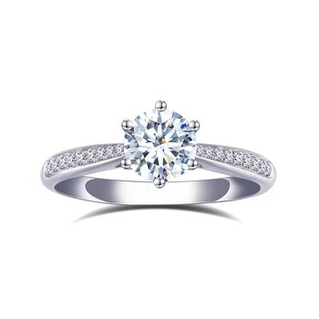 Oblikovanje po meri 18K belim zlatom lady posla poročni prstan Krog cut lab zrasla diamantni prstan