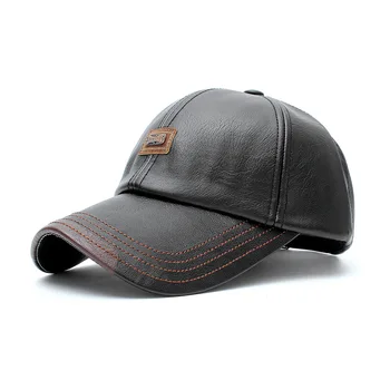 Odrasli klobuk jeseni in pozimi modeli železa standard dekorativni PU usnje baseball skp ven vrata šport toplo baseball klobuk 12966