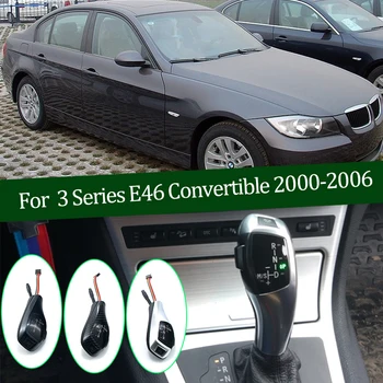 Ogljikovih Vlaken Črna Srebrna LED Prestavna Ročica Menjalnika Vzvod za BMW serije 3 E46 316i 318i 320i 323i 325i 1998-2006 Dodatki