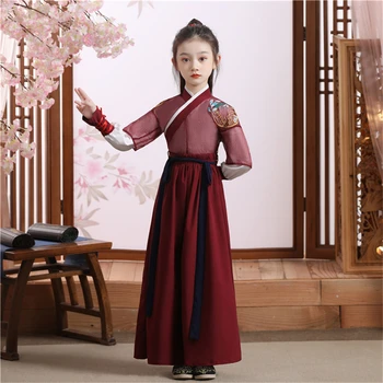 Otroci Pravljice Tang Dinastije Oblačila za Dekleta Suknjič Folk Dance Obleko Uspešnosti Kitajski Kostum Otroci