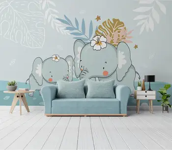 Ozadje po meri zidana risanka fantasy bel oblak listov baby slon otroški sobi ozadju dekoracijo sten 3d ozadje