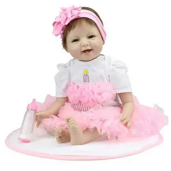Pink Princess Krilo Play House Igrača Simulacije Baby Doll z Obleko, Velikosti 22