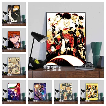Platno Natisnjeni Japonski Anime Sodobne Plakat Domu Dekorativni Haikyuu Barvanje Sten V Slikah, Za Dnevno Sobo Modularni Brez Okvirja