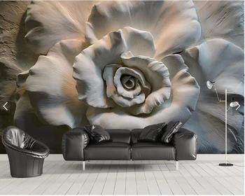 Po meri cvetlični ozadja, 3D relief rose freskami za dnevno sobo, spalnica kavč slika za ozadje začetnega dekoracijo