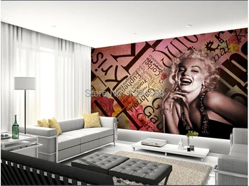 Po meri evropskem slogu ozadje Marilyn Monroe za dnevni sobi spalnici nastavitev TELEVIZORJA steno vinil, ki DE papel parede