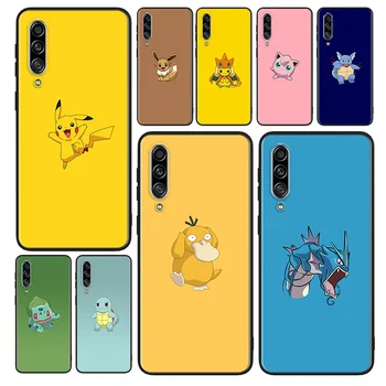 Pokemon risanke Pikachu Primeru Telefon Za Samsung A90 A80 A70S A60 A50S A30S A40 A2 Jedro A20E A20S A30 A10S Črni Pokrov