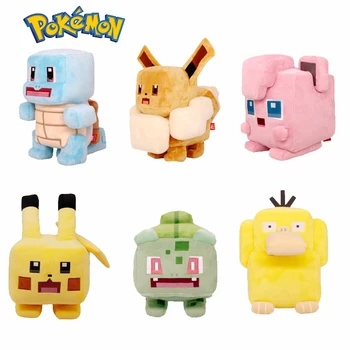 Pokémon Plišastih Kvadratnih Eevee Pikachu Squirtle Bulbasaur Jigglypuff Anime Plushie Kawaii Blazine Lutka Igrače otroški Rojstni dan Darila