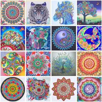 Posebne oblike Diamond Slikarstvo Živali Cvet Mandala 5D Diy Mozaik Vzorec Diamond Vezenje Doma Okraski za novoletno Darilo