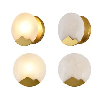 Post Moderne Stenske Svetilke Luna Model Krog Marmorja Stenske Svetilke Koridor Zlato Luxury Art Okras LED Stenske Luči