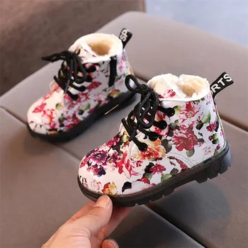 Pozimi 2021Girls' Kratek Čevlji korejska Različica Majhen Cvet Dečke Bombaž Čevlji za Otroke Sneg Škornji