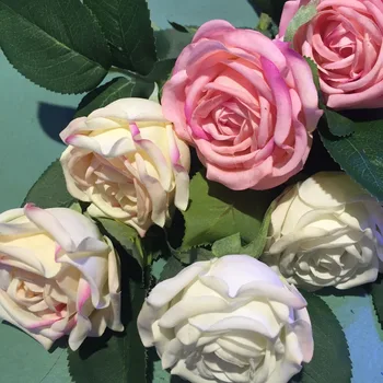 Pravi dotik 2 glav rose umetne vrtnice lažno poroko dekorativni rose počutil rose cvetjem debelo 10pcs /veliko brezplačna dostava