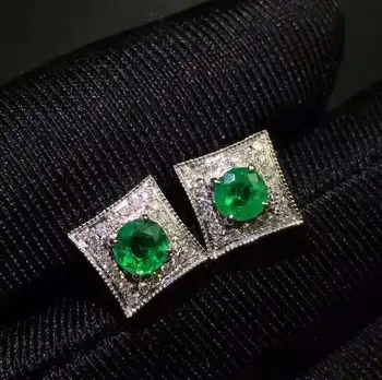 prodaja vroče Naravno In Resnično Zeleno Smaragdni biser uhani za lepoto, srebrni nakit rojstni dan darilo pravi biser dobro