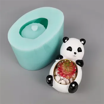PRZY 3D Srčkan Cvetlični lonček Plesni Silikoni Sočne Rastline Pes Husky Panda Plesni Silikoni Konkretne Ročno Plesni Cementa