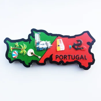 QIQIPP Portugalska ustvarjalne zemljevid turizem spominski dekoracijo hladilnik nalepke zbirka spremljevalec darilo