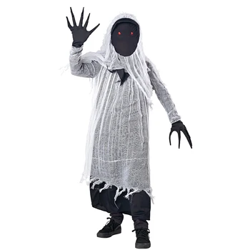 Razsvetljava Št Obraz Duha Kostum Za Otroka Smešno Zombi Halloween Cosplay Oblačila Strašno Kostum Fantje Dolgo Haljo Pustni Party