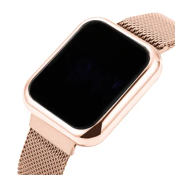 Rose Zlata frauen Uhren Luxus LED Digitalni Uhr für Frauen Edelstahl Armbanduhr Damen Način Uhr Frauen Reloj Mujer