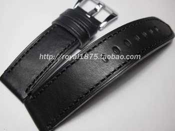 Ročno Debele linije Black Pravega Usnja Watchband 22 mm Hitro Sprostitev visoke kakovosti ura Trak Pasu Zamenjava Zapestnica Pasu