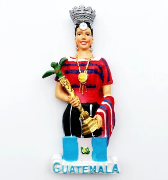 Ročno Poslikane Gvatemalski Beauty Queen 3D Hladilnik Magneti Turističnih Spominkov Hladilnik Magnetne Nalepke Darilo