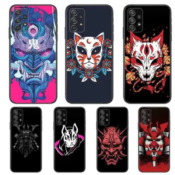 Samurai Oni Masko Telefon Primeru Trup Za Samsung Galaxy A70 A50 A51 A71 A52 A40 A30 A31 A90 A20E 5G a20s Črno Lupino Umetnosti Celice Zalivu