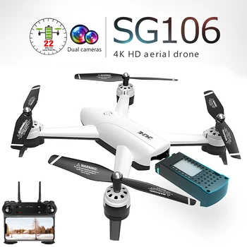SG106 RC Brnenje S 4K HD Dual Camera Wifi FPV 22minutes Quadcopter Optični Tok Dron Strokovne Posadke Video Igrače Helikopter