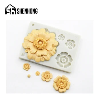 SHENHONG 3D Cvet Latica Vzorec Silikona, Fondat Torto Plesni svate Pecivo Model Paste Sladkorja Obrti Okrasitev Plesni