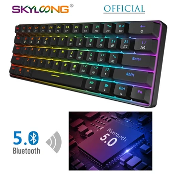 Skyloong SK61Mini 60% Prenosni Mehanska Tipkovnica Brezžična tehnologija Bluetooth 5.0 Gateron MX RGB Osvetlitev ozadja Za PC/Mac GK61 SK61