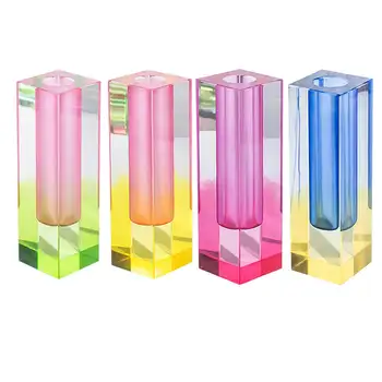 Sodobna Mavrične Barve Bud Vaza Namizni Steklene Vaze, Dekorativni Akrilna Crystal Nordijska Doma Dekoracijo