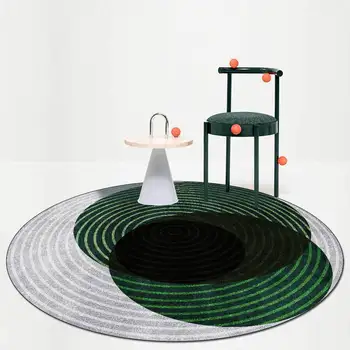 Sodobna preprosto zeleni okrogli geometrijo preplete sivo dnevna soba, spalnica nedrsečo mat preproga po meri