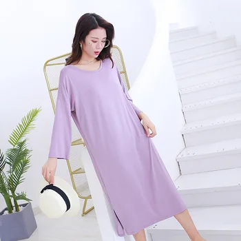 Spavaćica za Ženske, Multi-color Sleepwear za Izbiro Modal Tanke Nightdress Ženska Barva Plus Velikost Dolgo Spanje Obleko Homewear
