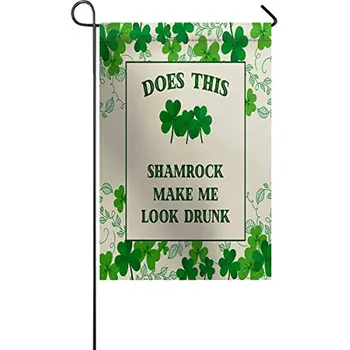 Srečen Shamrocks z Besedami Vrt Zastave za Dvorišču Verandi Hiše Zastavo Sezonsko Prijavite 2 Stranicami za Dekoracijo Doma St. Patrick ' s Day