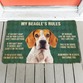 Tiskane 3D Moj Beagle je Hound Pravila Preproga Ne Zdrsne Vrata predpražnike Dekor Verandi Preproga