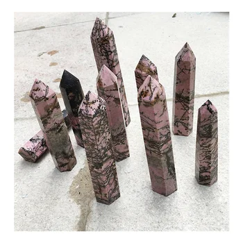 Tovarniško debelo naravno roza rhodonite palico kristali kremena točke obelisk, stolp za dekoracijo