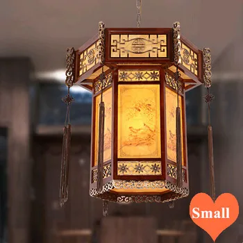 Tradicijo Kitajskega slog vklesan lesa umetnosti Obesek Luči Starinsko podeželja E27 LED žarnica za bar&balkon&koridor&verandi&stopnice MYR002