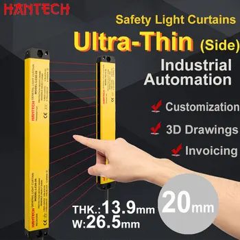 Ultra-Tanek Strani 20 mm, 6 Točk Varnost Svetlobe Zavese Ir Poravnavo Fotoelektrično Senzor za Varstvo Industrijske Avtomatizacije