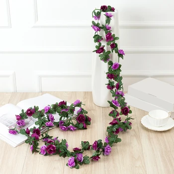 Umetne Rože Garland Za Poročni Sobi Doma Dekoracijo Pomlad Jesen Vrt Loka Dekor DIY Ponaredek Lepe Rože Trte