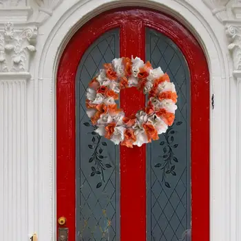 Umetni Garland Simulacije Rattan Krog Cvetlični Venec za Božični Dekor