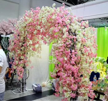 Umetni Slik Češnje Cvetovi šopke za poroko Arch dekoracijo DIY Češnje umetno šopek rož 136CM dolgo