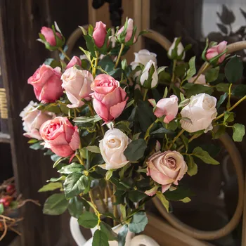 Umetno cvetje rose poročna dekoracija ponaredek svile rosas Vrt doma dekor šopek de mariage visoke kakovosti flores artificiales