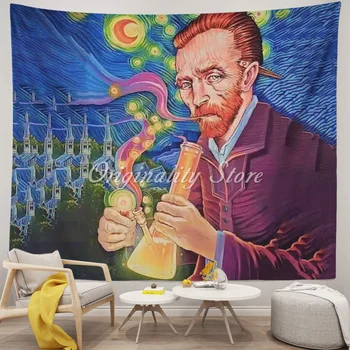 Van Gogh Oljna Slika, Kajenje Art Design Hipi Tapiserija