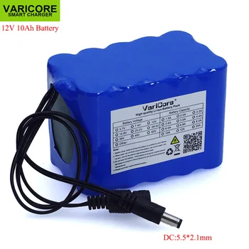 VariCore 12V 10Ah 18650 li-lon akumulatorja 12,6 V 10000mAh z BMS Circuit Protection Board DC 5.5*2.1 mm varnostno napajanje