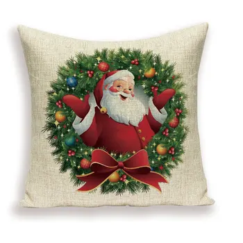 Vesel Božič Dekor Zapnite Santa Claus Elk Okras Avto Vrgel Blazino Primeru Fundas Par Cojines Decorativos Par Kavč