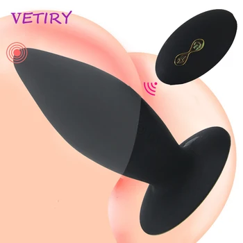 VETIRY Analni Vibrator 10 Hitrost Daljinski upravljalnik Dildo z vibriranjem Sesalni Prostate Massager Sex Igrače Za Ženske Moški Gay Butt Plug