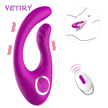 VETIRY Dvojno Motornih Vibrator za Klitoris Vagine Stimulator Dildo, Vibrator Spola Igrače, za Ženske z Brezžičnim Daljinskim Ženski Masturbator
