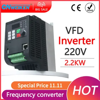VFD 1,5 KW/2.2 KW/4KW Inverter Frekvenčni Pretvornik enofazni Vnosa in 3-220V Izhodna Motornih Krmilnik