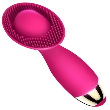 VIBEFUN 10 Hitrost Stimulator Klitorisa Krtačo Vibrator Polnjenje prek kabla USB Nastavek Klitoris Lizanje Igrača G-spot Vibracije Cvet Za Ženske