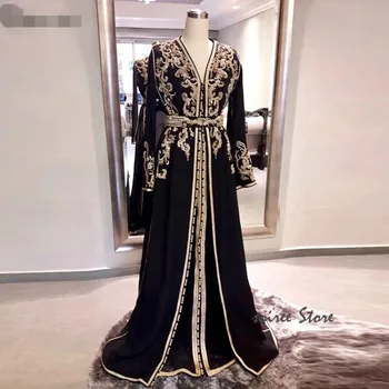 Vintage Muslimanskih Arabski Večerne Obleke Z Dolgimi Rokavi Beaded Appliques Dubaj Abaya Formalno Prom Oblačenja 2020 Caftan Turčija Večerne Obleke