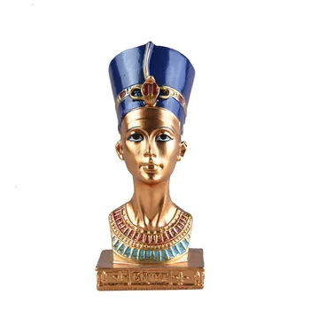 Vintage spominek Kleopatra Glavo Portret Figur Smolo, Umetnosti, Obrti, Egipt Doma Dekor Miniaturni Okraski