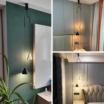 VROČE PRODATI Nordijska postelji lestenec sodobno minimalistično razkošje svetlobe dnevna soba v ozadju stene spalnice svetilka black Stropne luči