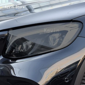 Za Benz GLC Razred 2015-2019 -Danes Avtomobilski Žarometi Zaščitno folijo Spredaj Luč Pregledna Prekajene TPU Črno Nalepko