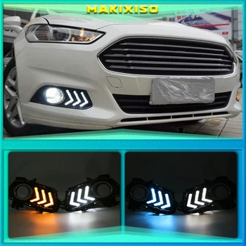 Za Ford Mondeo Fusion 2013 2014 2015 2016 Z Obračanjem Rumena Signal Rele Nepremočljiva Avto DRL 12V LED Dnevnih Luči